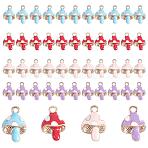 40 Pieces Mushroom Charms Pendant Alloy Enamel Mushroom Charm Mixed Color for Jewelry Necklace Earring Bracelet Making Crafts, 16x11mm, Hole: 1.5mm(JX733A)