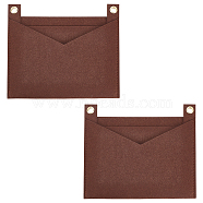 Felt Bags Organizer Insert, Mini Envelope Handbag Shaper Premium Felt, with Iron Grommets, Brown, 22x18.3x0.5cm, Hole: 10mm(PURS-WH0001-46C-07)