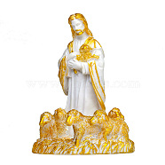 Resin Jesus God Figurines, for Home Office Desktop Decoration, Gold, 85x140x170mm(WG15730-01)