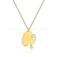 Cute Cartoon Animal Stainless Steel Pendant Necklaces, with Cable Chains for Unisex, Turkey(QV5065-3)