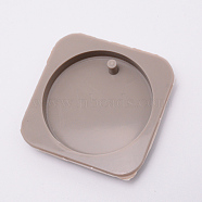 Round Silicone Pendant Molds, Resin Casting Molds, For UV Resin, Epoxy Resin Craft Making, Gray, 78.5x78.5x12mm, Inner Diameter: 67mm(DIY-WH0177-98)
