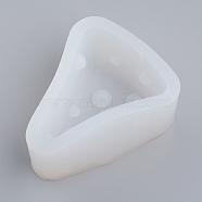 Food Grade Silicone Molds, Ice Pop Molds, for DIY Cake, Candy & Chocolate Molds, Epoxy Resin Jewelry Making, Cheese Shape, White, 113x90x53.5mm, Inner Size: 96x76mm(DIY-I020-02A)