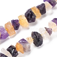 Natural Ametrine Beads Strands, Rough Raw Stone, Nuggets, 13~21x5~13mm, Hole: 1.2mm, about 23~24pcs/strand, 7.87 inch~8.26  inch(20~21cm)(G-I283-F02)