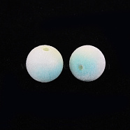 Flocky Plastic Beads, Round, Turquoise, 12mm, Hole: 1.8mm(KY-Q056-024B)