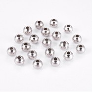 DanLingJewelry 304 Stainless Steel Rondelle Spacer Beads, Stainless Steel Color, 6x5mm, Hole: 2mm(STAS-DL0001-01B)