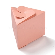 Triangle Candy Paper Boxes, Solid Color Gift Packaging Box, for Wedding Baby Shower Party Favor, Light Salmon, 10.4x11.9x9cm(CON-C004-A05)