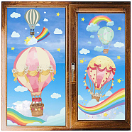 8 Sheets 8 Styles PVC Waterproof Wall Stickers, Self-Adhesive Decals, for Window or Stairway Home Decoration, Rectangle, Hot Air Balloon, 200x145mm, about 1 sheets/style(DIY-WH0345-105)