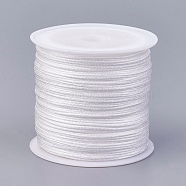 Nylon Thread, Nylon String Jewelry Bead Cord for Custom Woven Jewelry Making, White, 0.8mm, about 49.21 yards(45m)/roll(NWIR-K022-0.8mm-33)