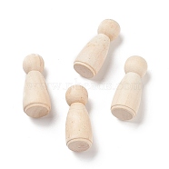(Defective Closeout Sale for Wood Grains & Crackle)Unfinished Wood Female Peg Dolls People Bodies, for Kids Painting, DIY Crafts, Solid, Hard, Navajo White, 5.35~5.4x2.1cm(WOOD-XCP0001-67B)