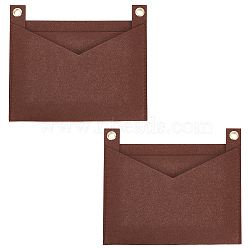 Felt Bags Organizer Insert, Mini Envelope Handbag Shaper Premium Felt, with Iron Grommets, Brown, 220x173x5mm, Hole: 10mm(PURS-WH0001-46C-07)