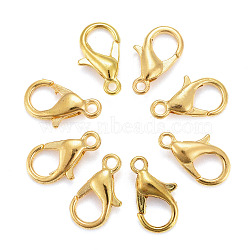 Golden Tone Zinc Alloy Lobster Claw Clasps, Parrot Trigger Clasps, Cadmium Free & Nickel Free & Lead Free, 12x6mm, Hole: 1.5mm(X-E102-NFG)