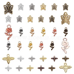 SUNNYCLUE 150Pcs 15 Style Tibetan Style Alloy Pendants, Mixed Shapes, Mixed Color, 10pcs/style(FIND-SC0001-96)