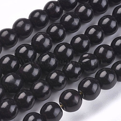 Synthetic Turquoise Beads Strands, Dyed, Round, Black, 8mm, Hole: 1mm, about 50pcs/strand, 15.35 inch(TURQ-G106-8mm-02C)