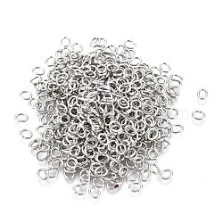 Tarnish Resistant 304 Stainless Steel Jump Rings, Open Jump Rings, Oval, Stainless Steel Color, 4x3.2x0.6mm, Inner Diameter: 1.8x2.4mm(STAS-F250-11P-J)