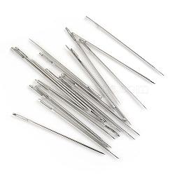 Iron Tapestry Needles, Platinum, 75x1.5mm, Hole: 10x0.8mm, about 20pcs/bag(IFIN-R219-09)