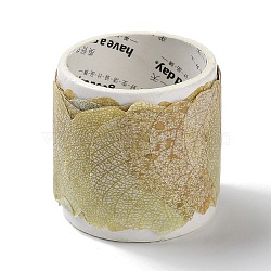 Paper Fallen Leaves Sticker Rolls, Thanksgiving Leaves Decals, for DIY Scrapbooking, Journal Diary Planner DIY Art Craft, Champagne Yellow, 29~31x24~25x0.1mm, 50pcs/roll(DIY-C080-01B)