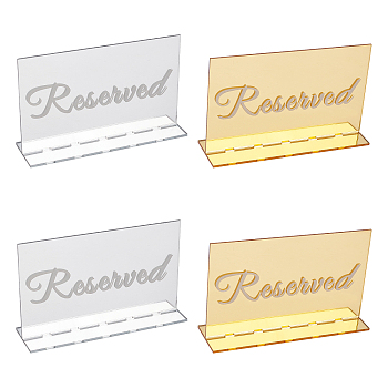 AHANDMAKER 4Sets 2 Colors Acrylic Hotel Resturant Table Reservation Signs, Mixed Color, 104x174x49.5mm, 2sets/color