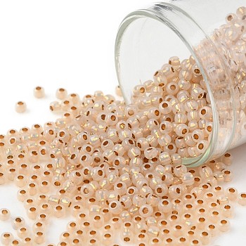 TOHO Round Seed Beads, Japanese Seed Beads, (751) 24K Gold Lined Opal, 11/0, 2.2mm, Hole: 0.8mm, about 50000pcs/pound