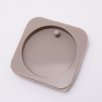 Round Silicone Pendant Molds, Resin Casting Molds, For UV Resin, Epoxy Resin Craft Making, Gray, 78.5x78.5x12mm, Inner Diameter: 67mm