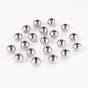 DanLingJewelry 304 Stainless Steel Rondelle Spacer Beads, Stainless Steel Color, 6x5mm, Hole: 2mm