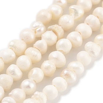 Natural Cultured Freshwater Pearl Beads Strands, Potato, PapayaWhip, 2~3mm, Hole: 0.5mm, about 70~71pcs/strand, 6.89~7.09 inch(17.5~18cm)