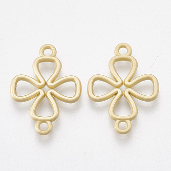 Smooth Surface Alloy Links connectors, Clover, Matte Gold Color, 20x15x1.5mm, Hole: 1.5mm
