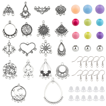 CHGCRAFT DIY Chandelier Earrings Makings Kit, Including Alloy Links, Acrylic Beads, Brass Earring Hooks, Plastic Ear Nuts, Mixed Color