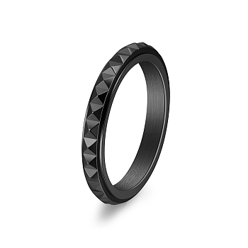 Rotatable Version Korean StyleRotatable Titanium Steel Finger Ring for Men's, Black, US Size 12(21.4mm)