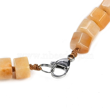 Natural Topaz Jade Hexagon Prism Graduated Beaded Necklaces for Women Men(NJEW-K388-03L)-3