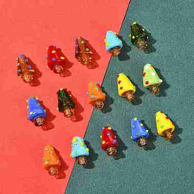 16Pcs 8 Colors Handmade Lampwork Bumpy Beads(LAMP-FS0001-73)-5