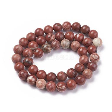 Chapelets de perles en jaspe rouge naturel(G-F348-02-8mm)-2