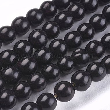 8mm Black Round Synthetic Turquoise Beads
