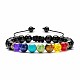 Chakra Theme Natural & Synthetic Mixed Stones Braided Bracelets(QD1254-5)-1