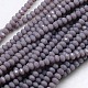 1 Strand Opaque Solid Medium Purple Color Faceted Crystal Glass Rondelle Beads Strands(X-EGLA-F049A-08)-2