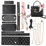DIY Women's Crossbody Bag Making Kits, including Imitation Leather Fabric, Ribbon, Screwdriver, Needle, Clasp, Black(DIY-WH0308-447)