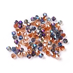 Faceted Bicone Electroplate Glass Beads, for DIY Crafting, Rainbow Plated, Mixed Color, 4x4.5mm, Hole: 1mm(X-EGLA-R094-4mm-M2)