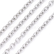 304 Stainless Steel Cable Chains, Soldered, Oval, Stainless Steel Color, 2x1.6x0.4mm(CHS-F006-02B-P)
