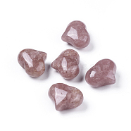 Natural Strawberry Quartz Heart Palm Stone, Pocket Stone for Energy Balancing Meditation, 20x25x11~13mm(G-F659-A07)