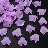 Transparent Acrylic Beads, Frosted, Petal, Violet, 15x14.5x5mm, Hole: 2mm, about 1700pcs/500g(MACR-S373-106-D03)