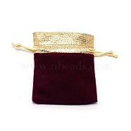 Rectangle Velvet Jewelry Pouches Bags, Gift Bag, Dark Red, 10x7x0.3cm(TP-WH0012-01A-02)