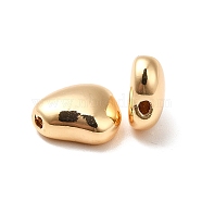 Brass Beads, Long-Lasting Plated, Teardrop, Real 18K Gold Plated, 9.5x8.5x4mm, Hole: 1.2mm(KK-M233-19G)