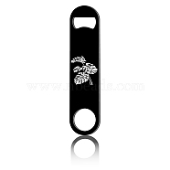 430 Stainless Steel Bottle Openers, Laser Cut, Rectangle, Leaf, 178x40x2mm(AJEW-WH0259-015)