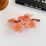 Cellulose Acetate Claw Hair Clips, Plum Blossom, Light Salmon, 80x40mm(PW-WG78982-01)