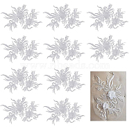 3D Flower Polyester Lace Computerized Embroidery Ornament Accessories, for DIY Clothes, Bag, Pants, Shoes Decoration, White, 150x205x3mm, 10pcs/box(DIY-BC0009-35)