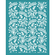 Silk Screen Printing Stencil, for Painting on Wood, DIY Decoration T-Shirt Fabric, Turquoise, Leaf, 127x100mm(DIY-WH0586-0010)