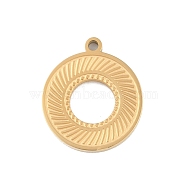 Ion Plating(IP) 304 Stainless Steel Pendants, Flat Round Charm, Golden, 16x14x1.5mm, Hole: 1.2mm(STAS-C108-19G)