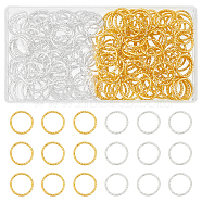 WADORN 200Pcs 2 Colors Iron Textured Jump Rings, Open Jump Rings, for Jewelry Making, Golden & Silver, 19.5x1mm, 18 Gauge, Inner Diameter: 16mm, 100pcs/color(IFIN-WR0001-15)