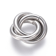 304 Stainless Steel Linking Rings, Interlocking Ring, for Necklace Making, Stainless Steel Color, 16x15x3.5mm, Ring: 12x2.3mm, Inner Diameter: 8mm(STAS-L239-01B-P)