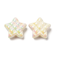 Opaque Acrylic Beads, AB Color Plated, Star, White, 19.5x19.5x9mm, Hole: 3.5mm(MACR-D074-03G)