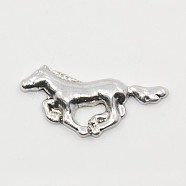 Zinc Tibetan Style Alloy Pendants, Horse Charms, Lead Free, Cadmium Free and Nickel Free, Antique Silver, about 23mm long, 11mm wide, 3mm thick, No Hole(EAA417Y-NF)